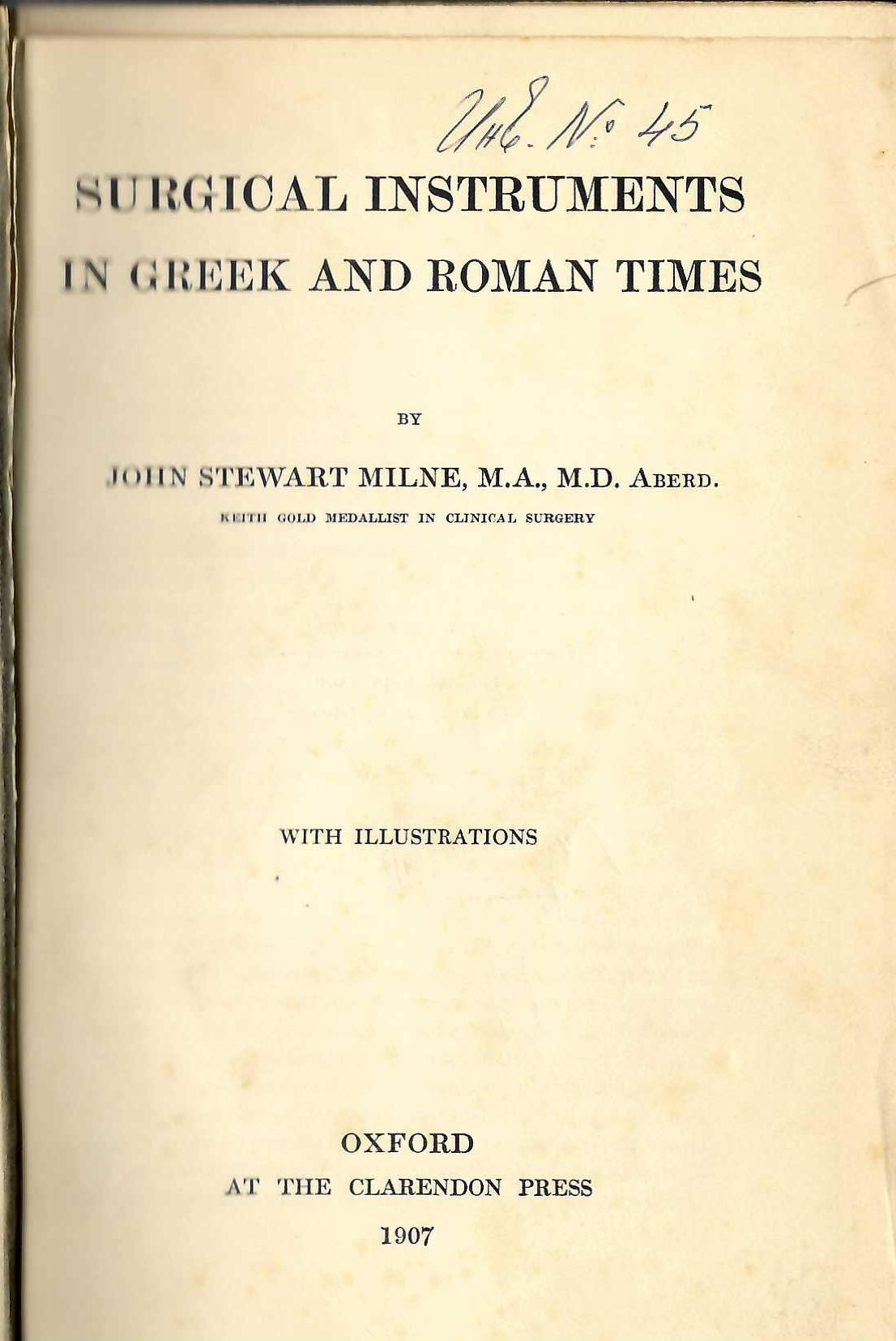   Surgical instruments in greek and roman times