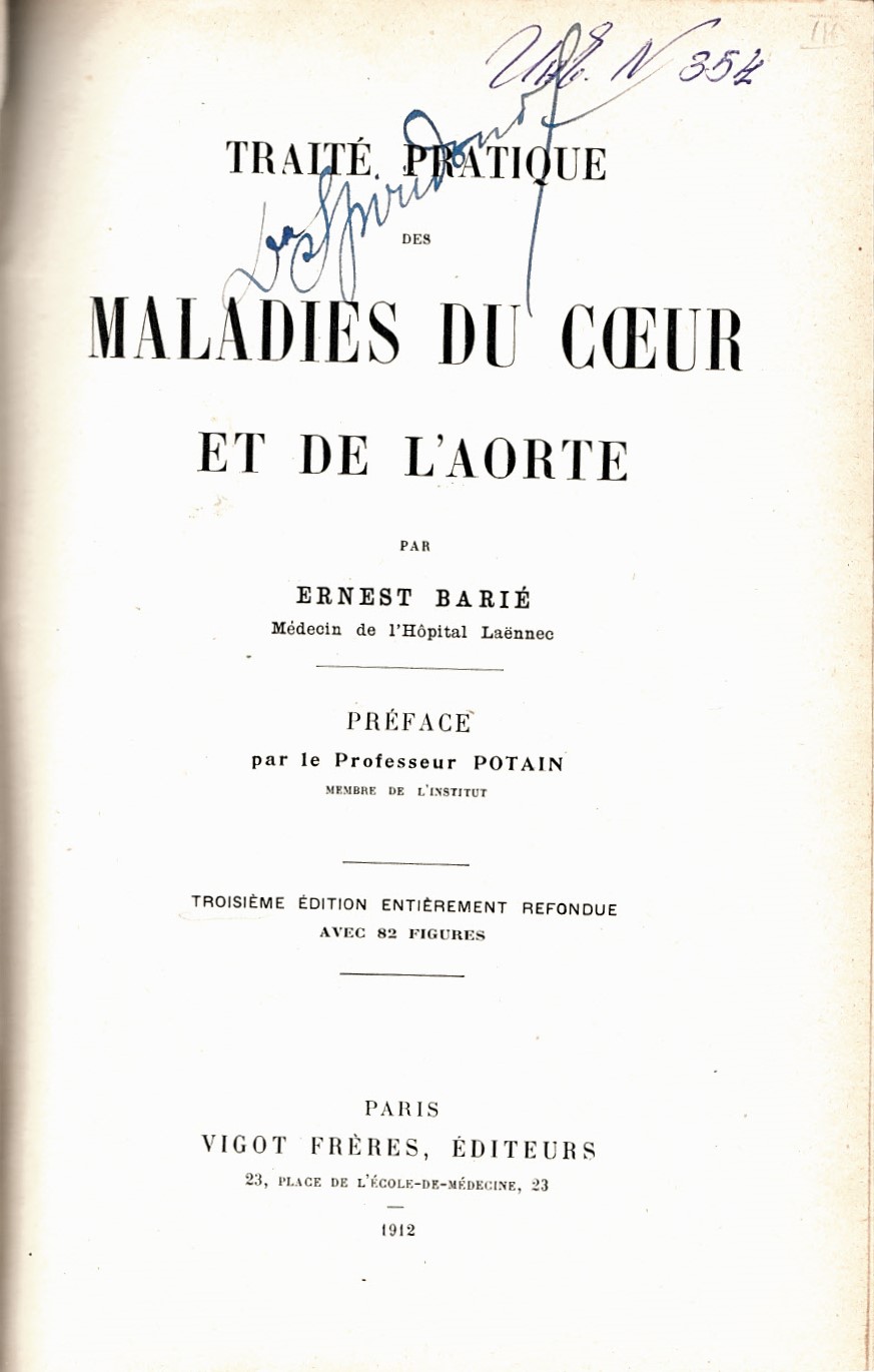  Traite pratique de maladies du coeur et de l’aorte