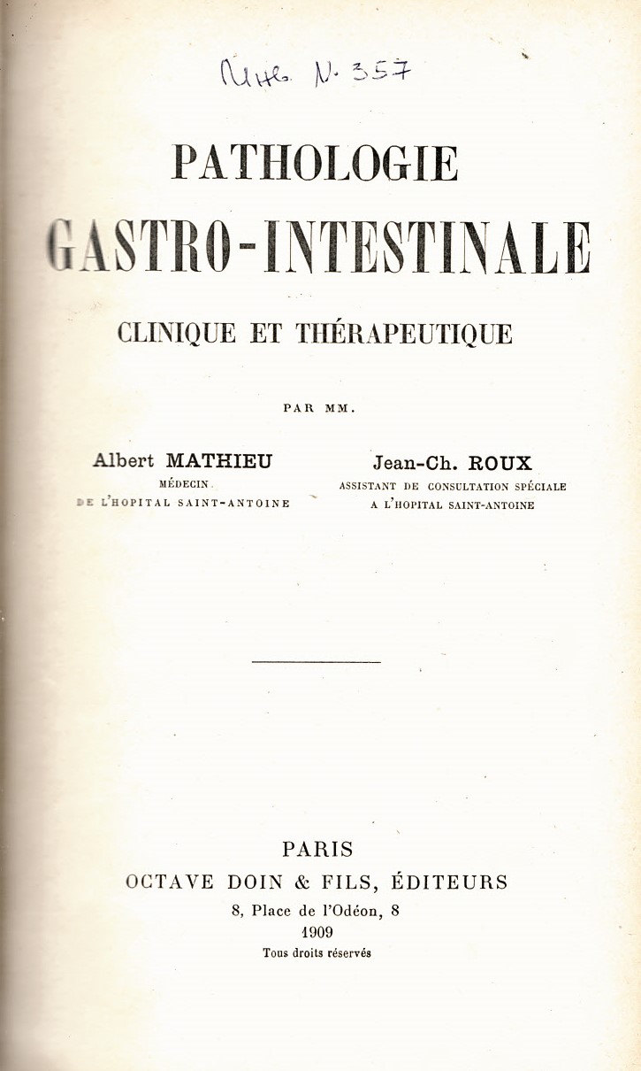  Pathologie gastro - intestinale