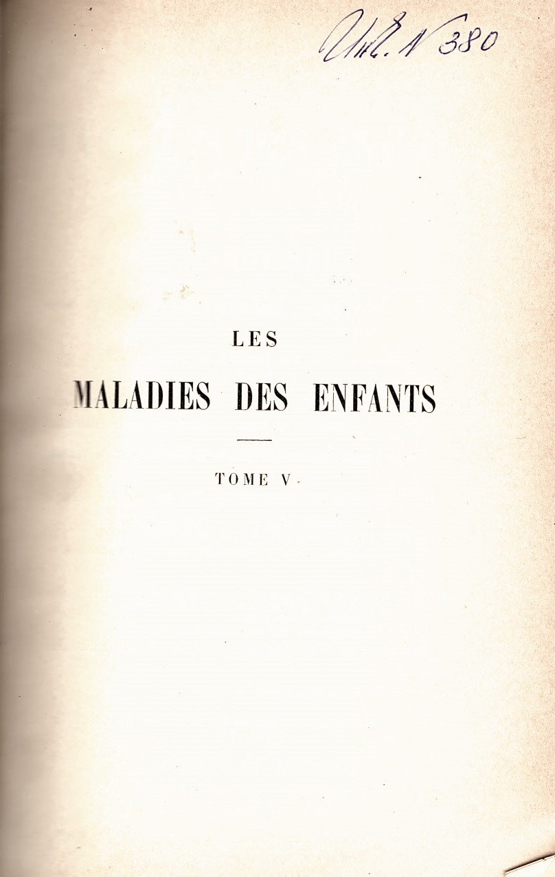   Les maladies des enfants, t. 5