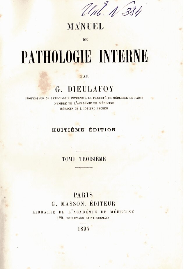  Manuel de pathologie interne, t. 3