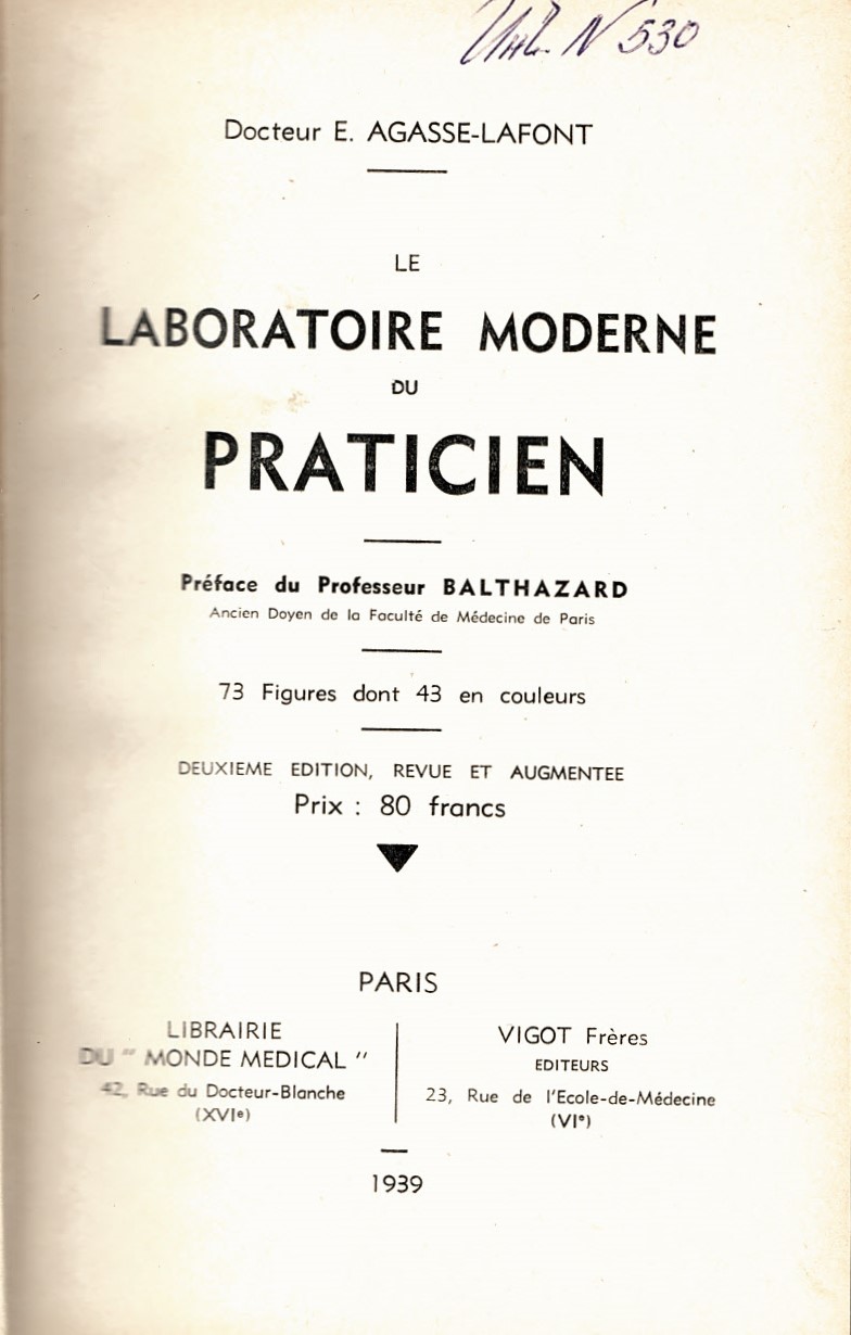  Le laboratoire moderne du praticien