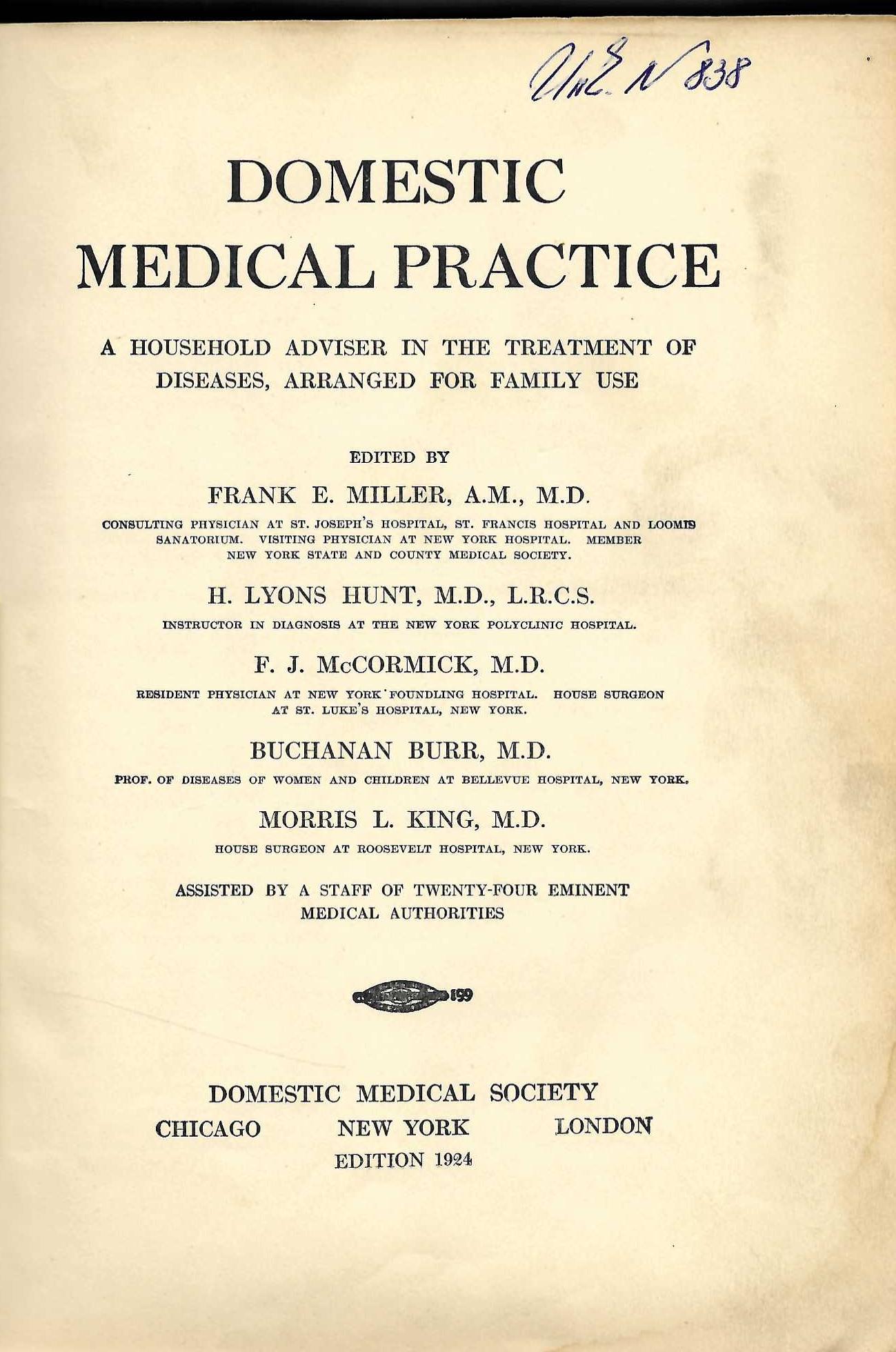  Domestic medical practice