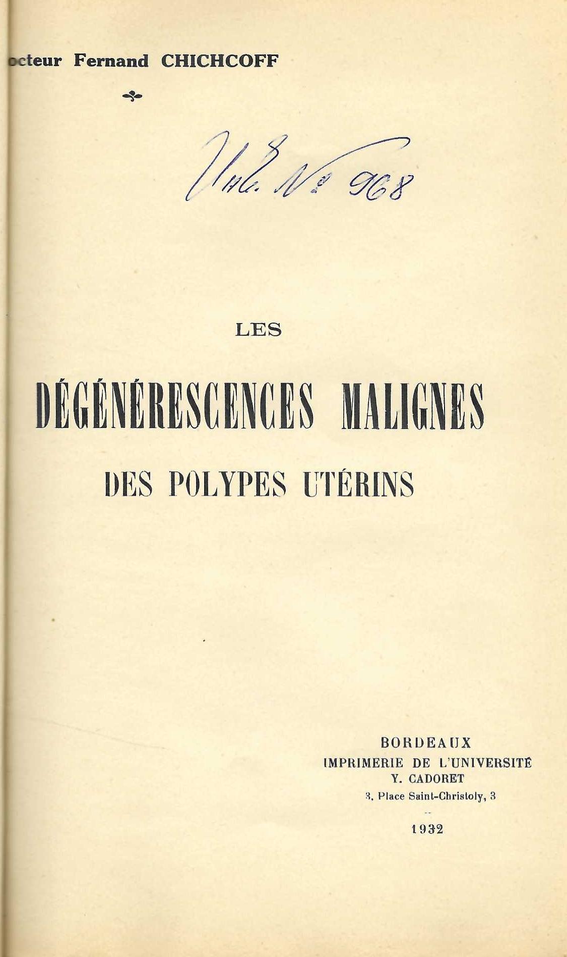   Les degenerescences malignes des polypes uterins