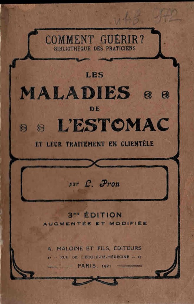  Les maladies de l’estomac et leur traitement en clientele