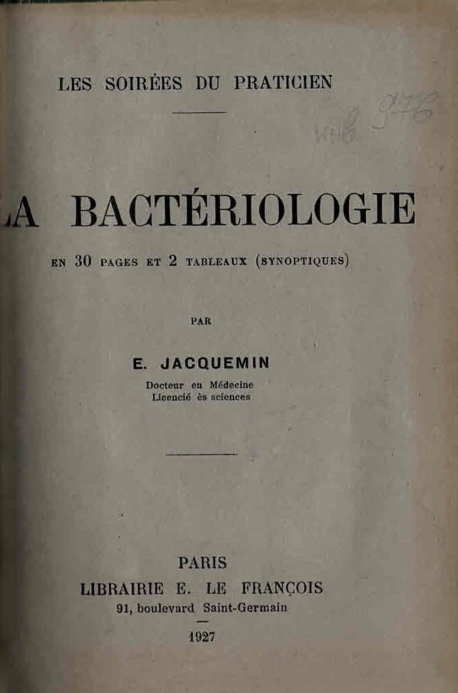  La bacteriologie