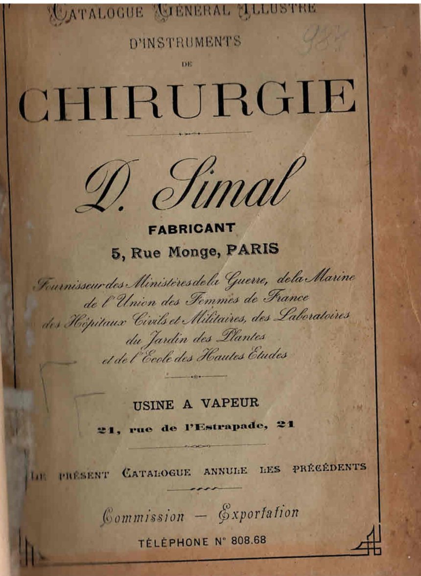  Catalogue general illustre D'instruments de Chirurgie