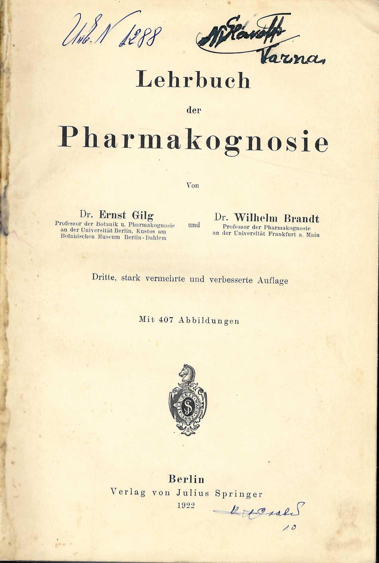   Lehrbuch der Pharmakognosie