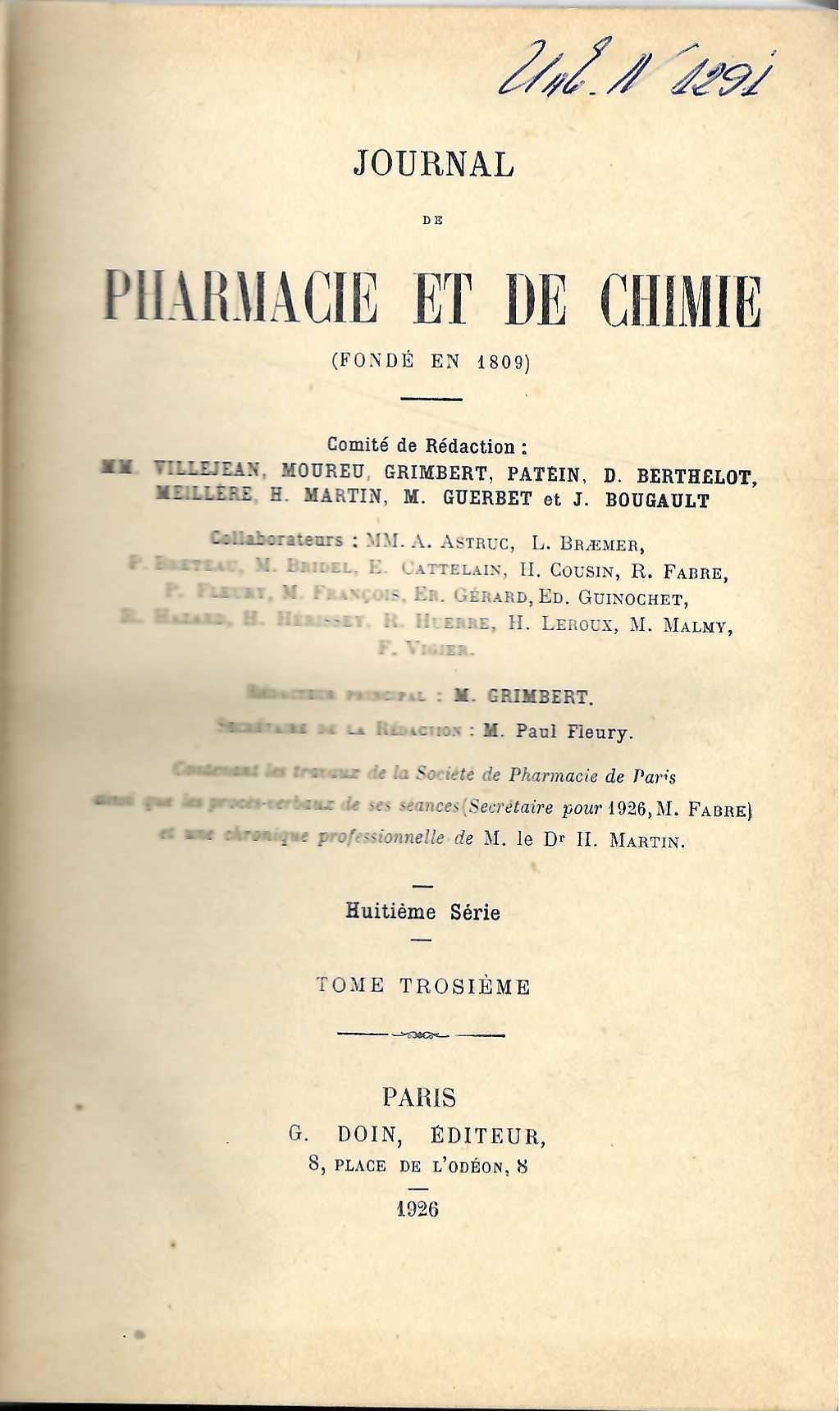  Journal de pharmacie et de chimie, tome 3