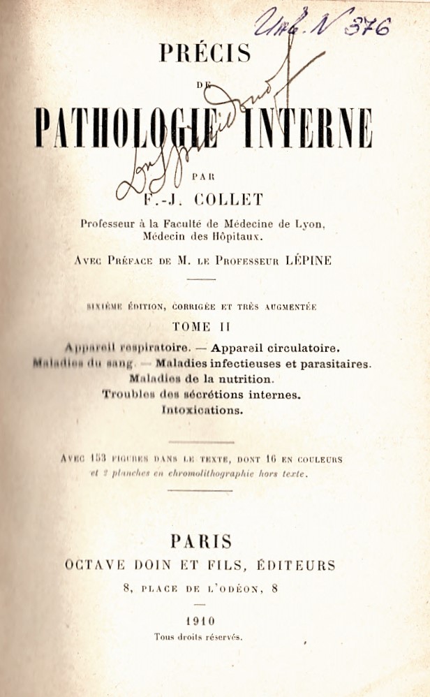  Precis de pathologie interne, tome II
