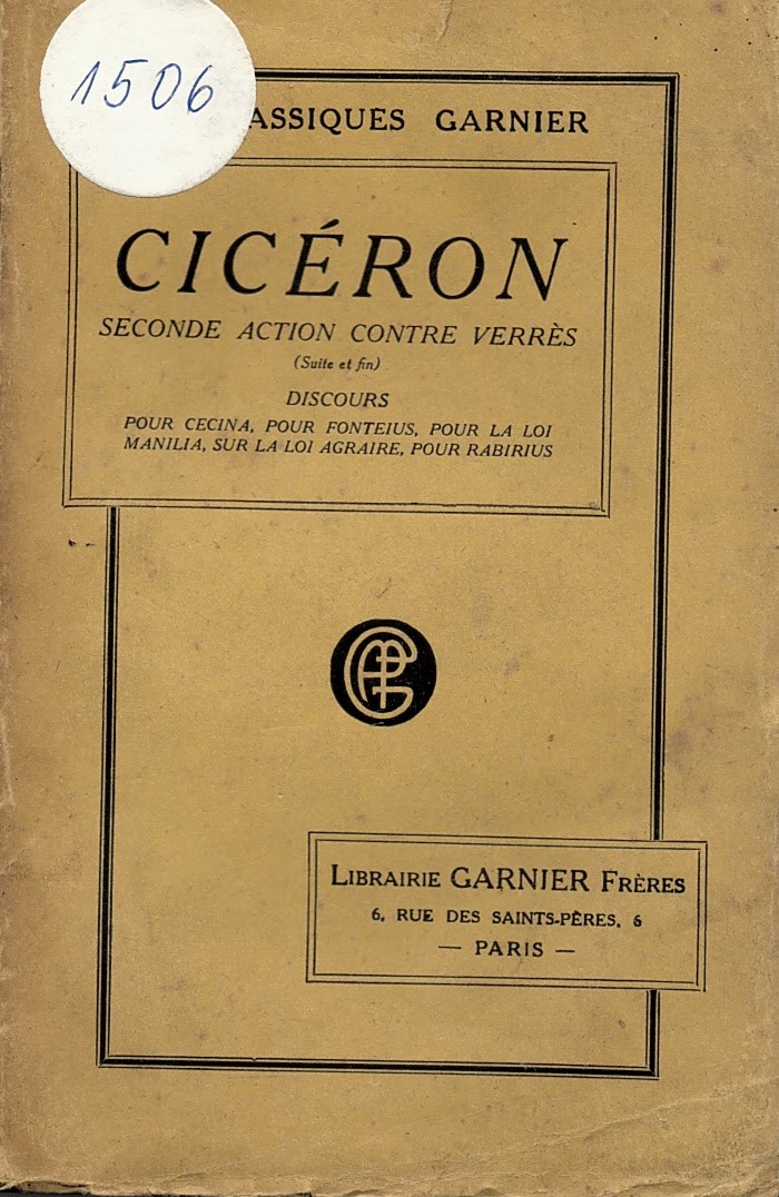  Cicéron seconde action contre Verrès 