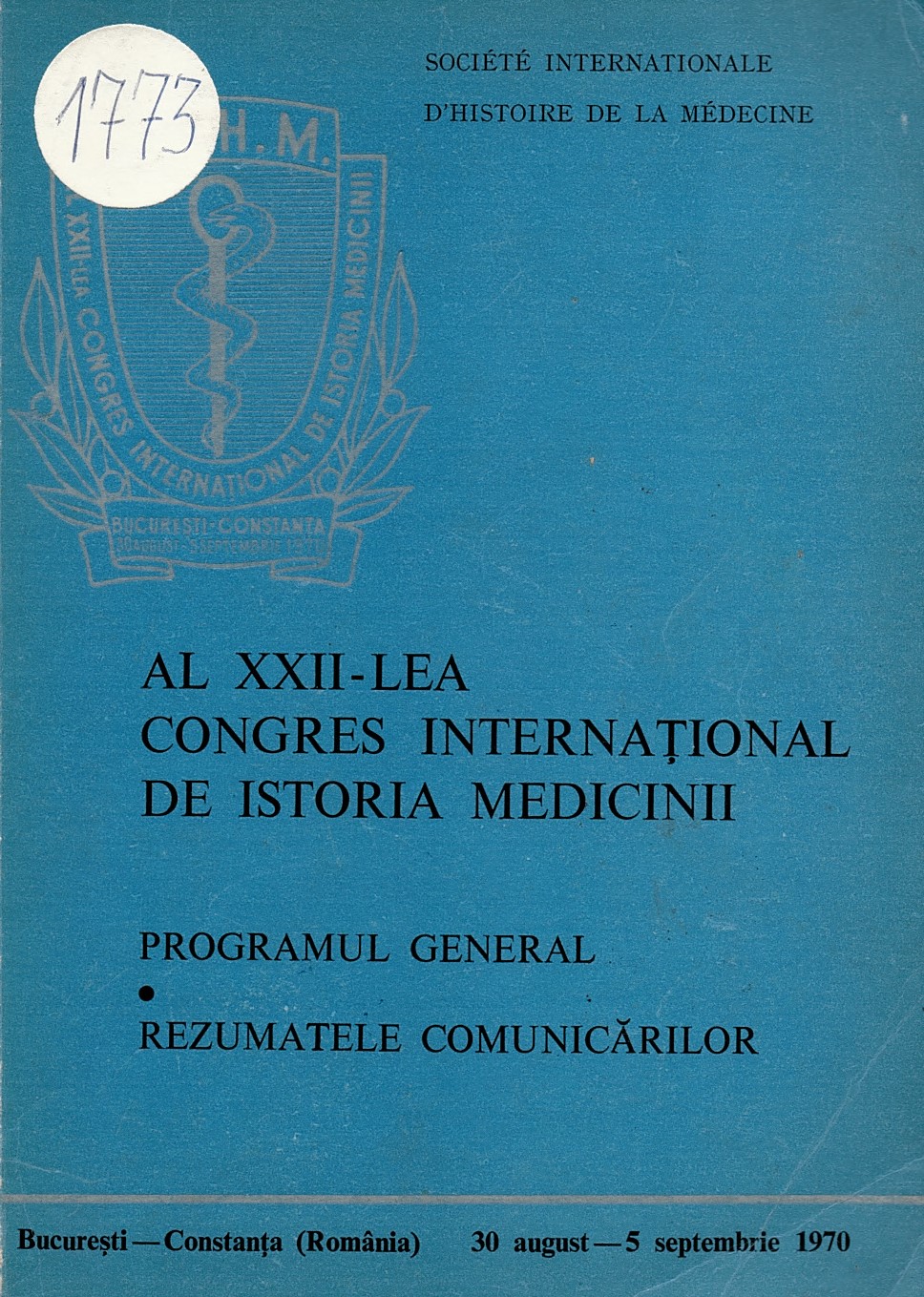  Al XXII-lea congres international de istoria medicini