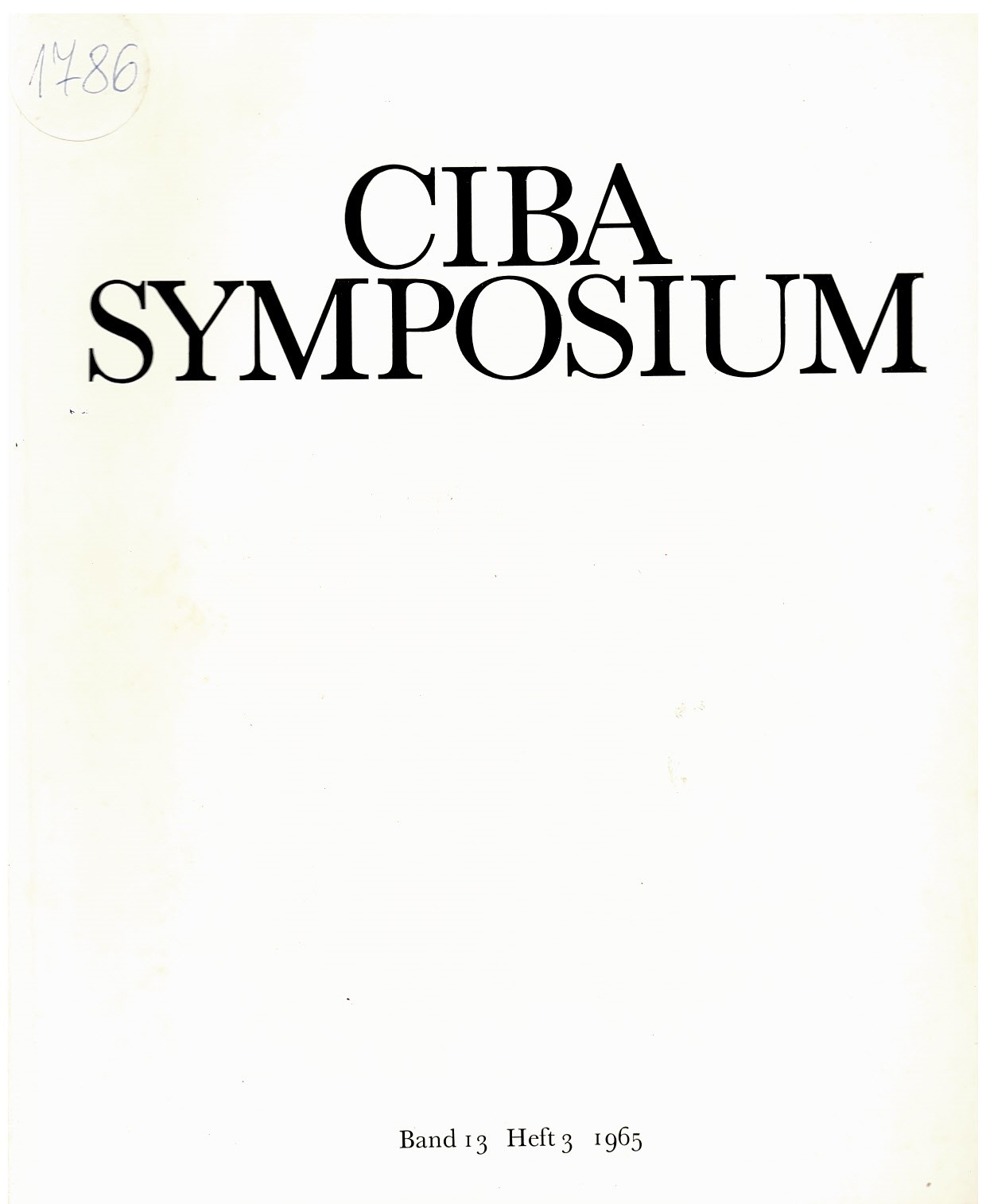   Symposium Ciba, band 13, heft 3, 1965 г.