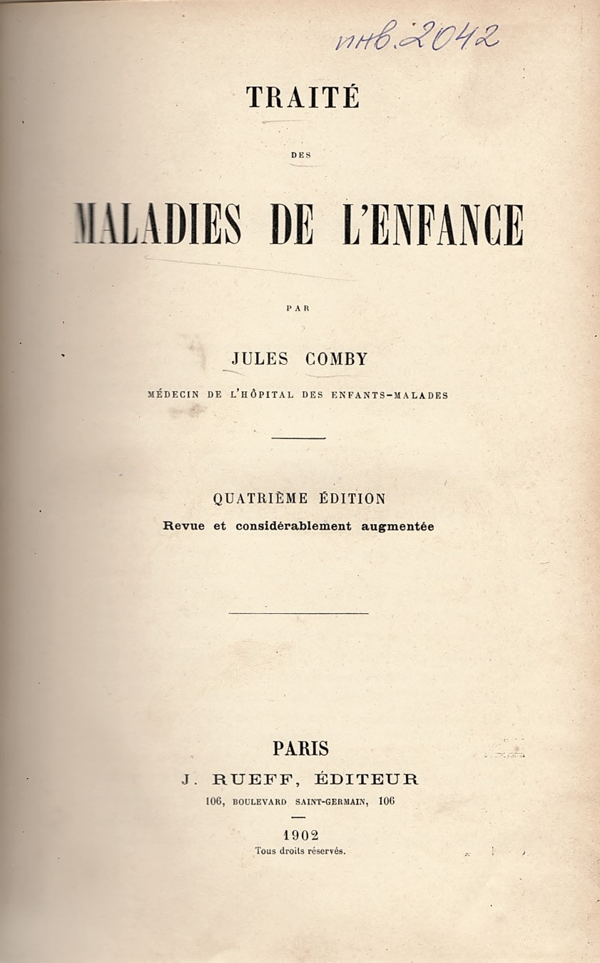  Traite des maladies de l'enfance