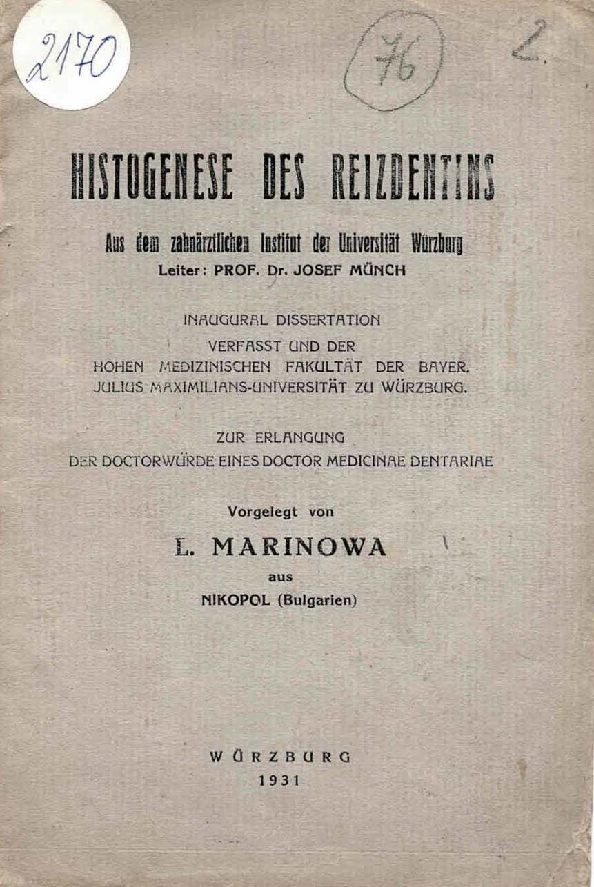  Histogenese des reisdentins    инв. № 2170