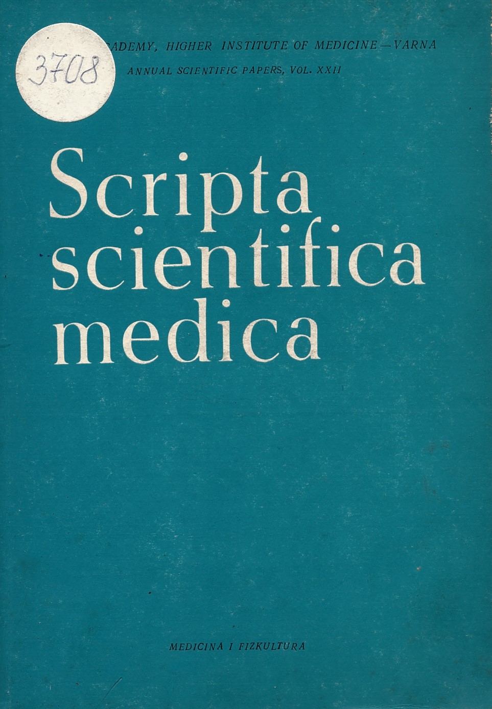  Scripta scientifica medica, Varna, vol 22