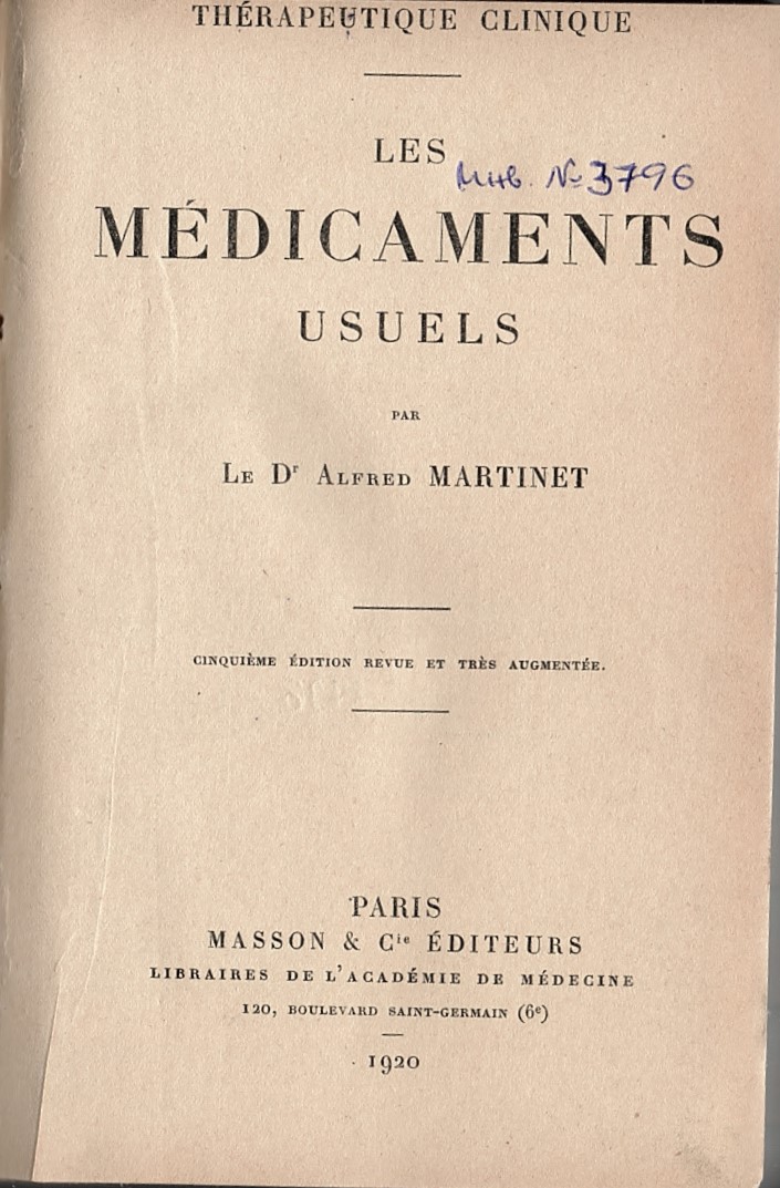  Les medicaments usuels
