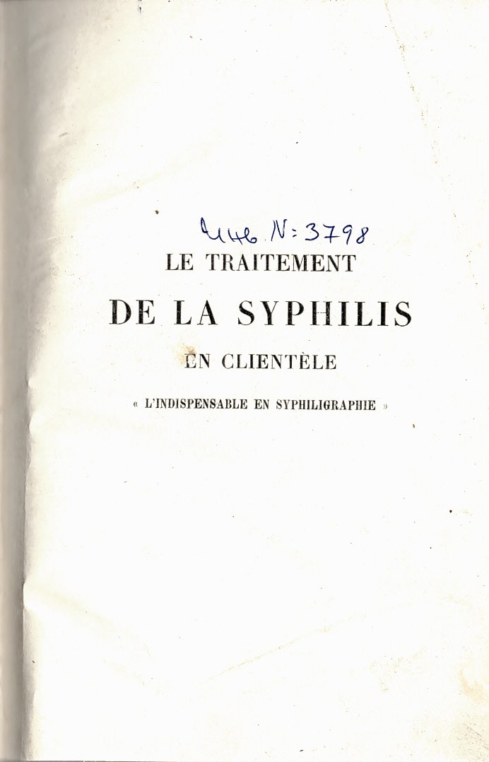  Le traitement de la siphilis en clientele