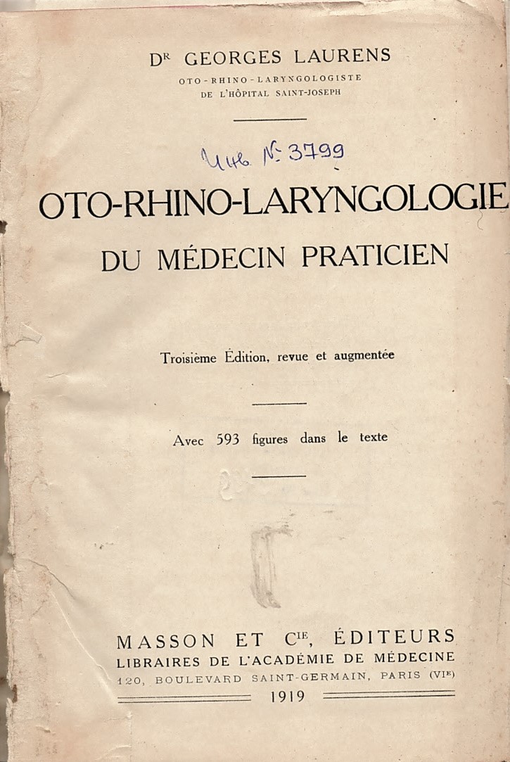  Oto-Rhino-Laringologie du medecin praticien