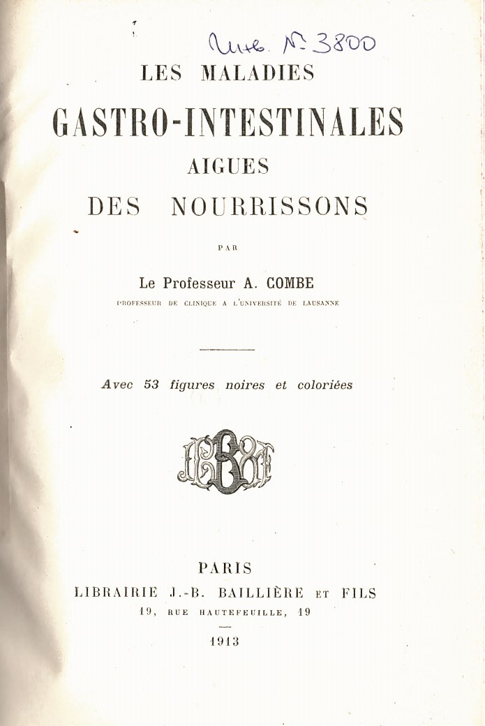  Les maladies gastro- intestinales aigues des nourrissons.