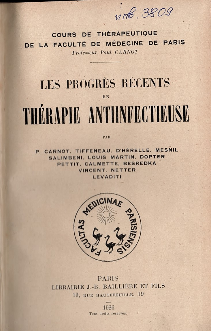  Les progres recents en therapie antiinfectieuse