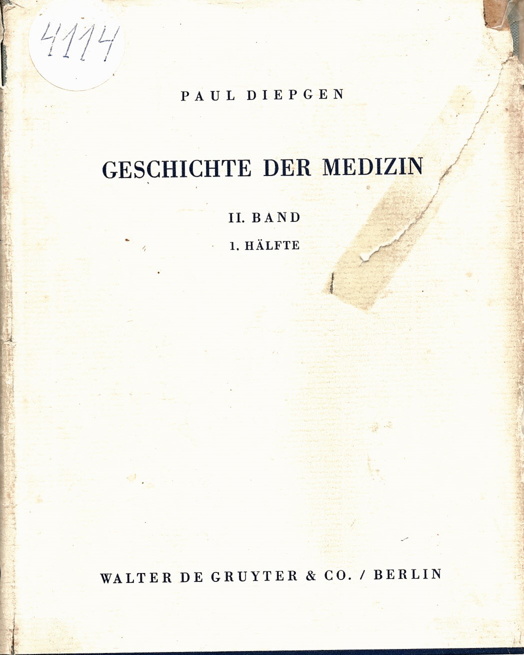  Geschichte der Medizin, b. II, 2 Halfte