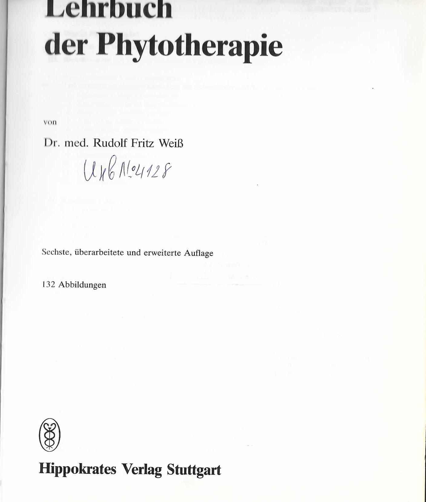   Lehrbuch der Phytotherapie
