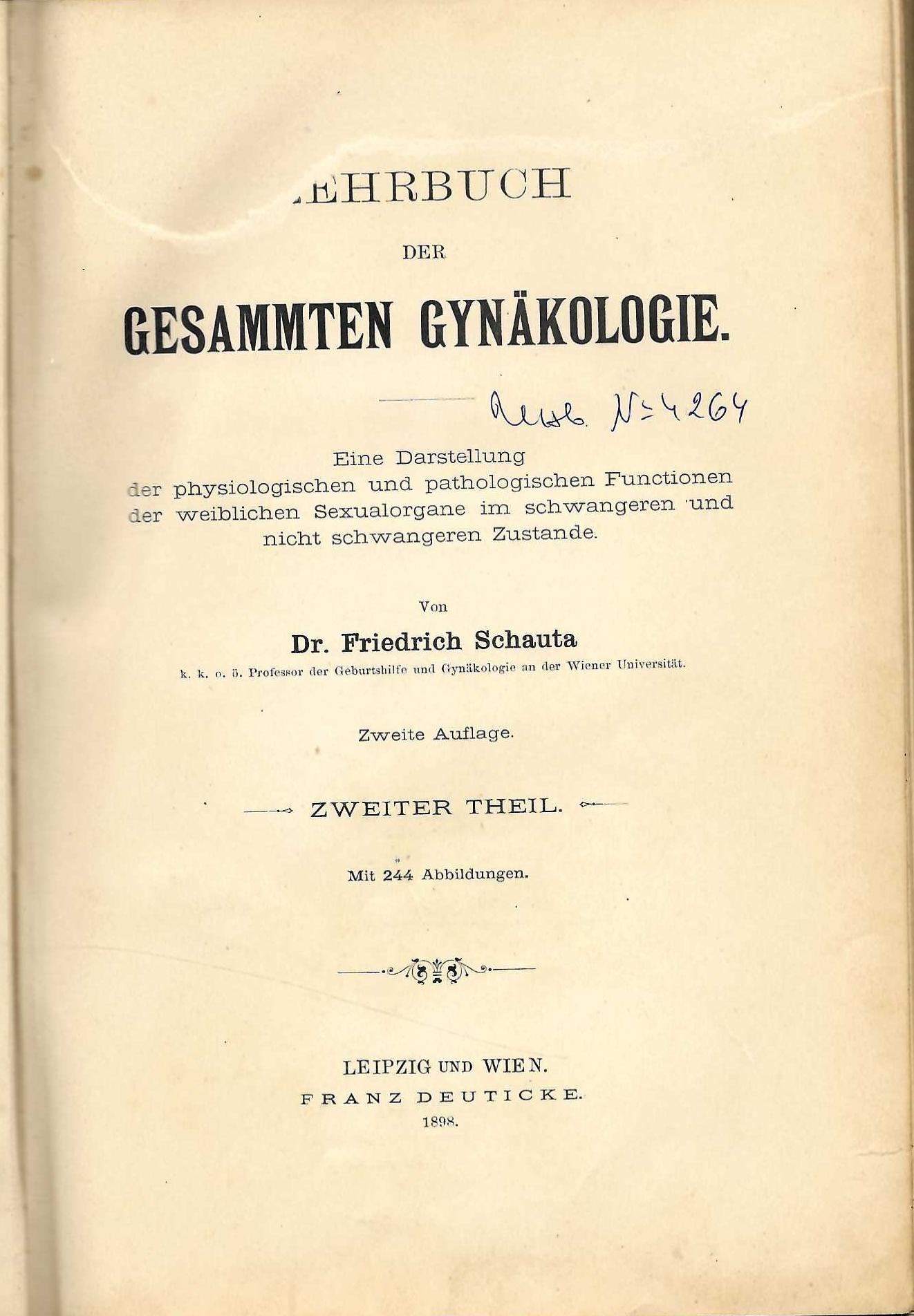  Lehrbuch der gesamten Gynäkologie.