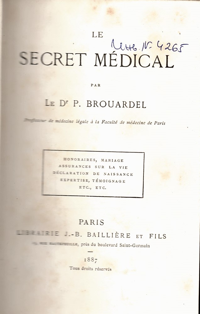  Le secret medical