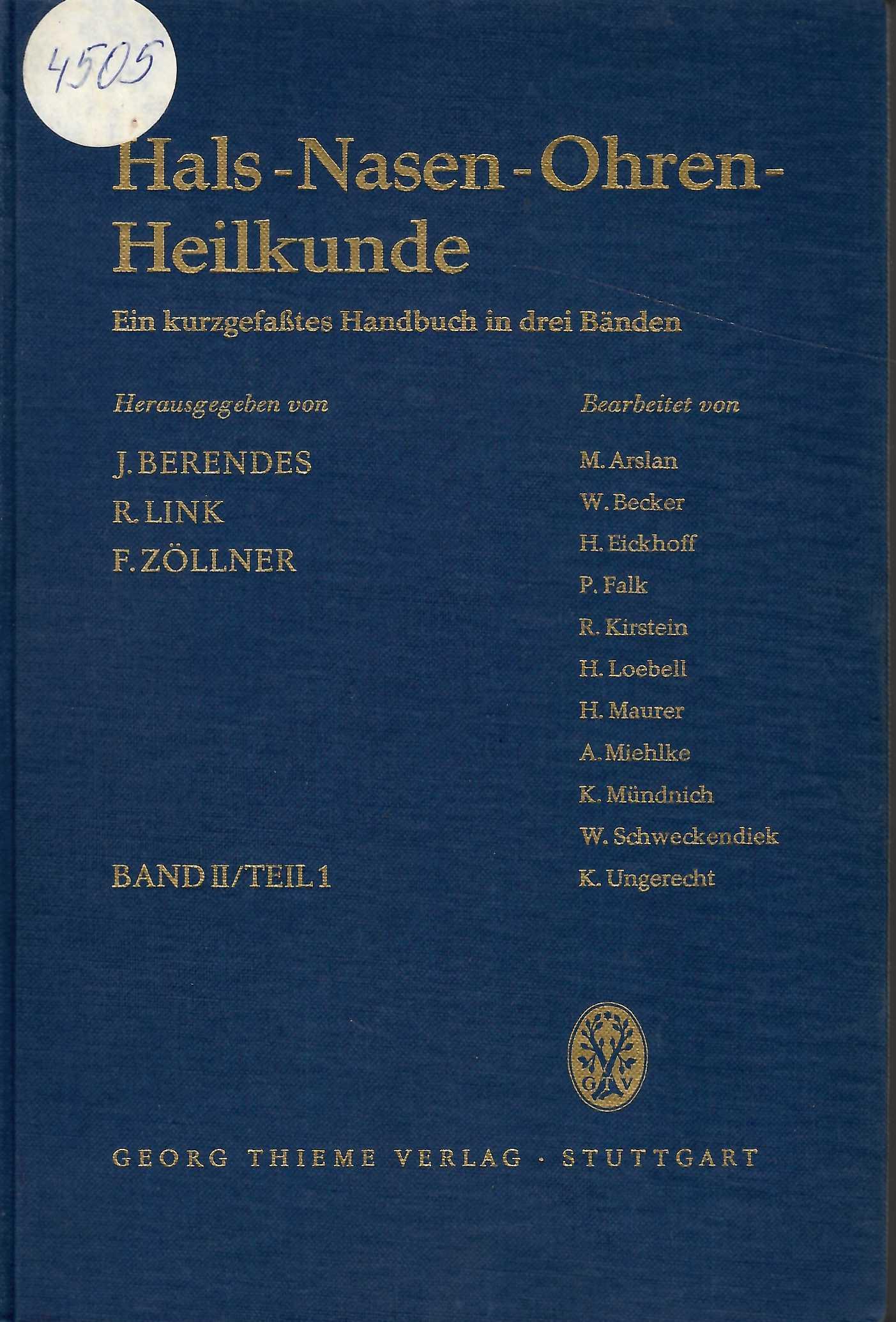  Hals- Nasen-Ohren-heilkunde  Band III/Tell II