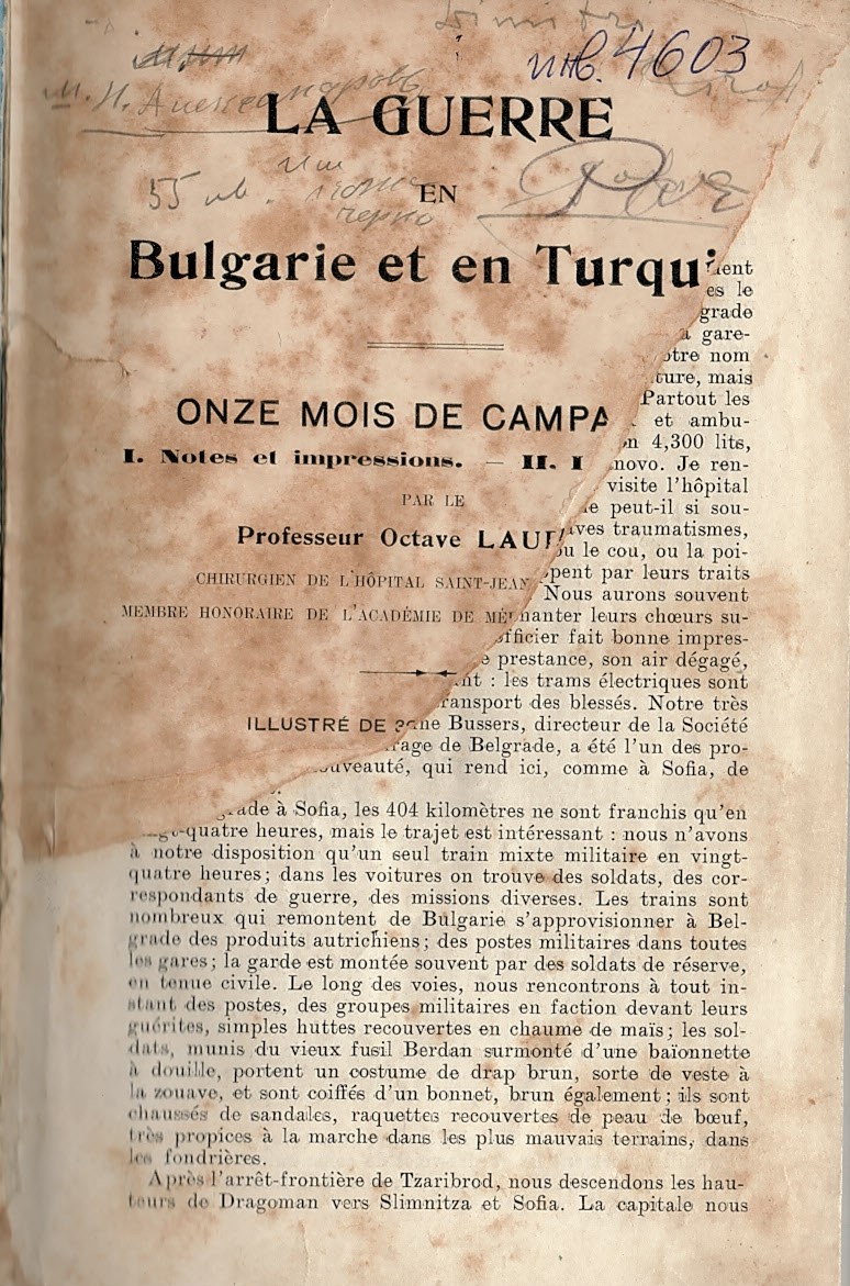  La guerre en Bulgarie et en Turquie onze mois de campagne. 
