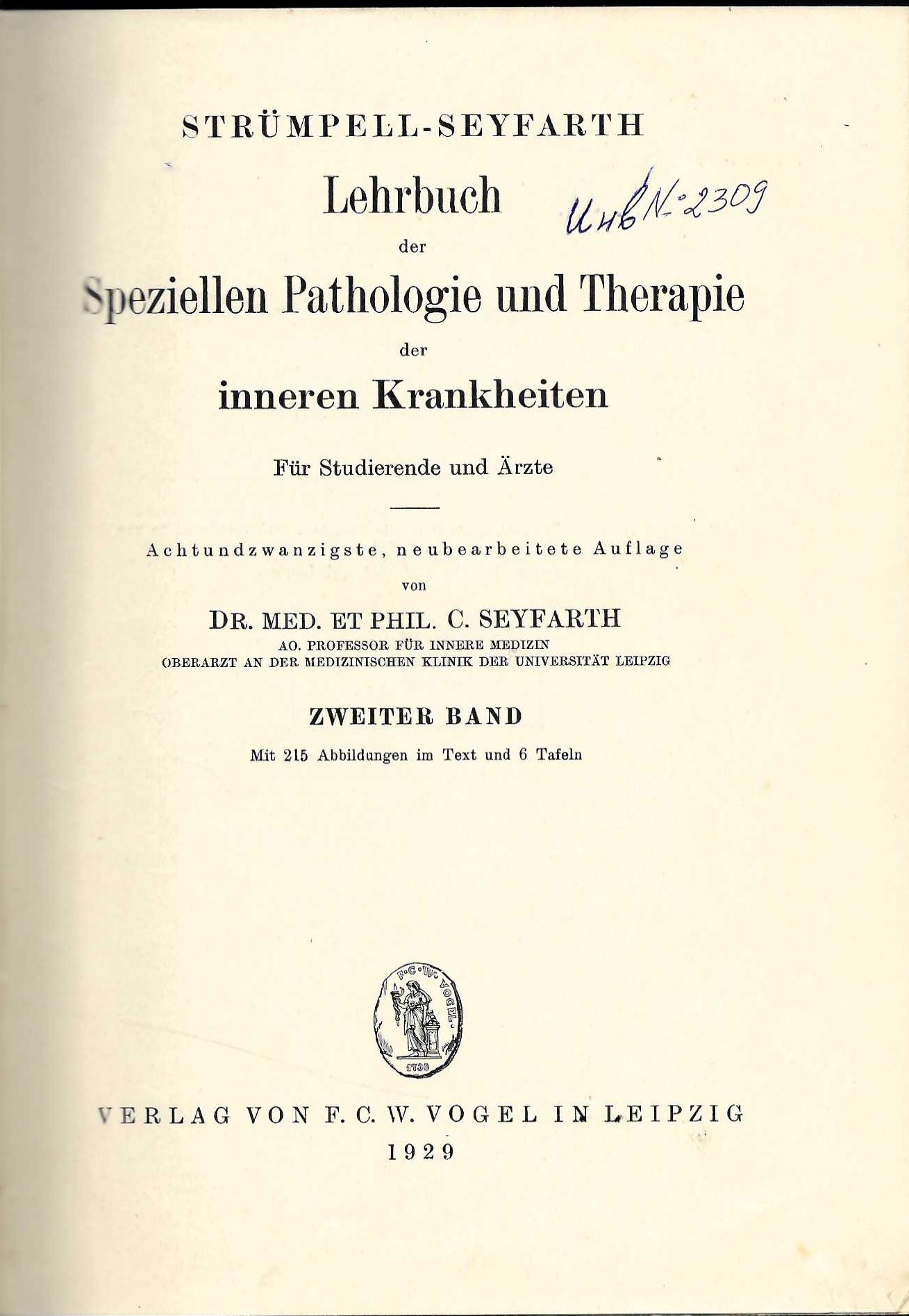   Lehrbuch der Speziellen Pathologie und Therapie der inneren Krankheiten, band 2