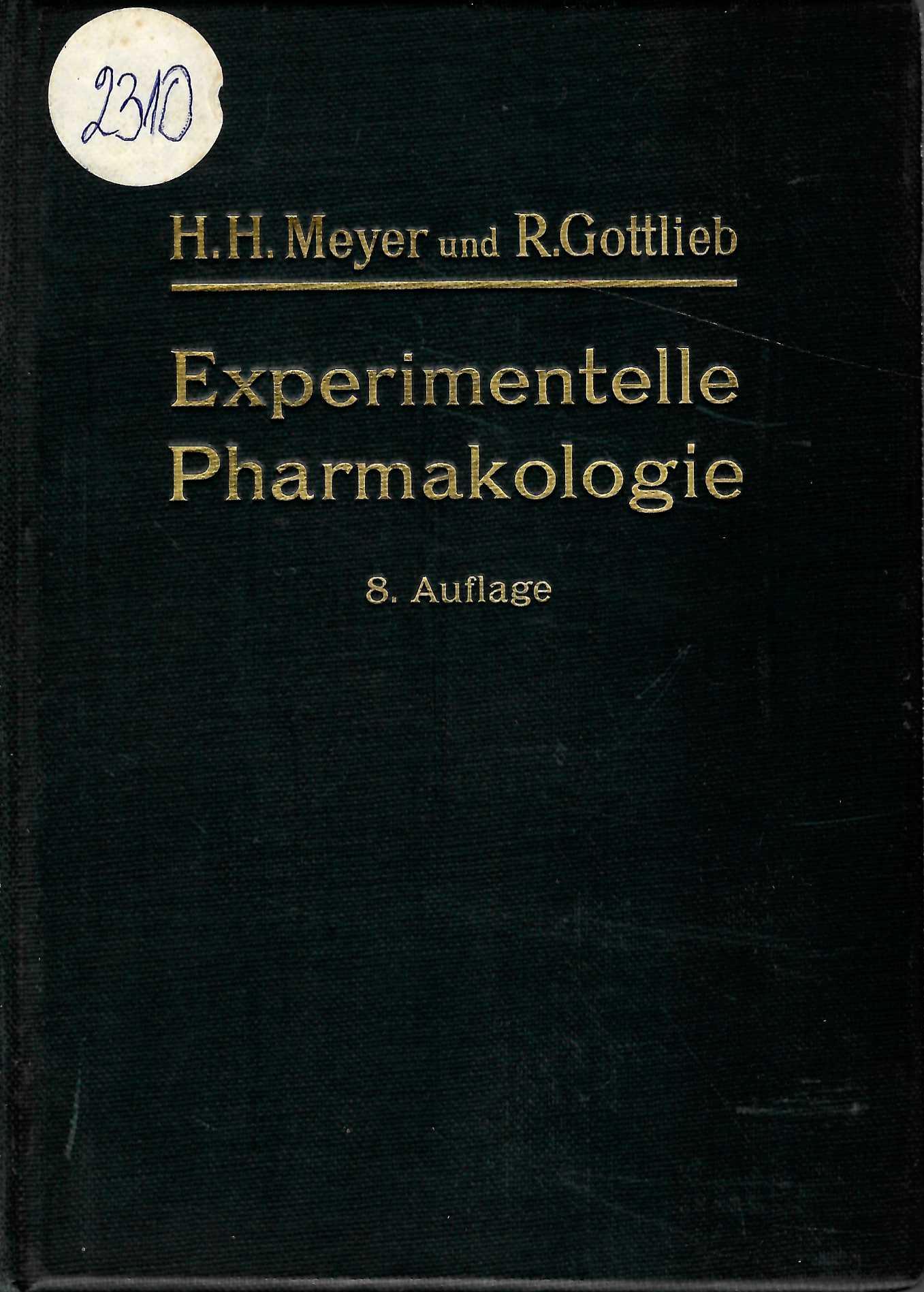  Experimentelle Pharmakologie. 8. Auflage