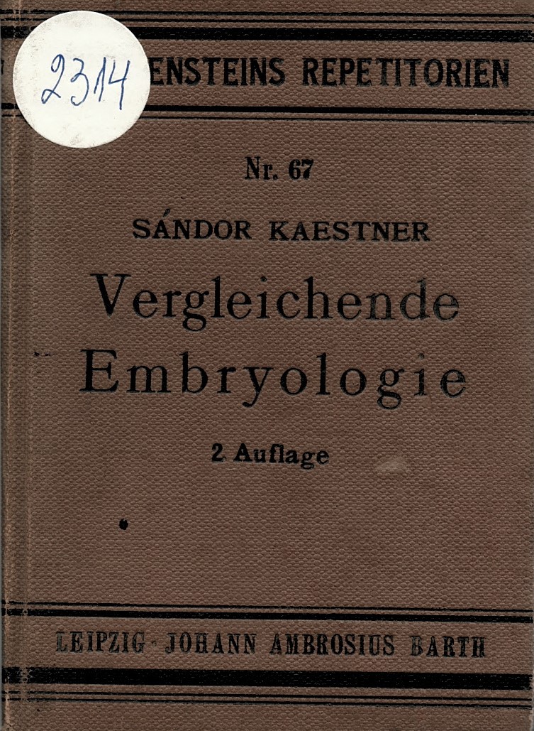   Vergleichende Embryologie. 2. Auflage