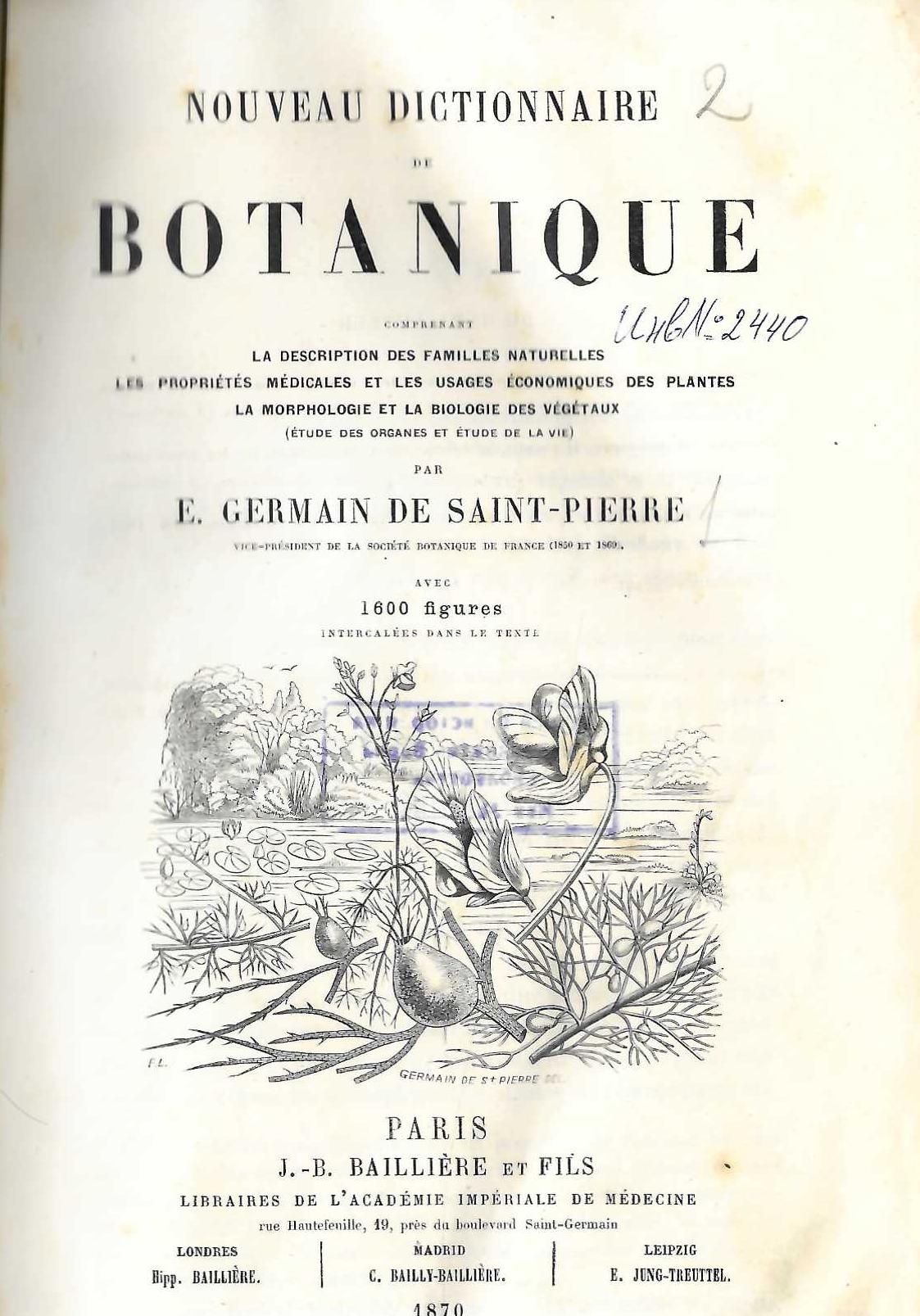  Nouveau dictionnaire de botanicue    инв. № 2440
