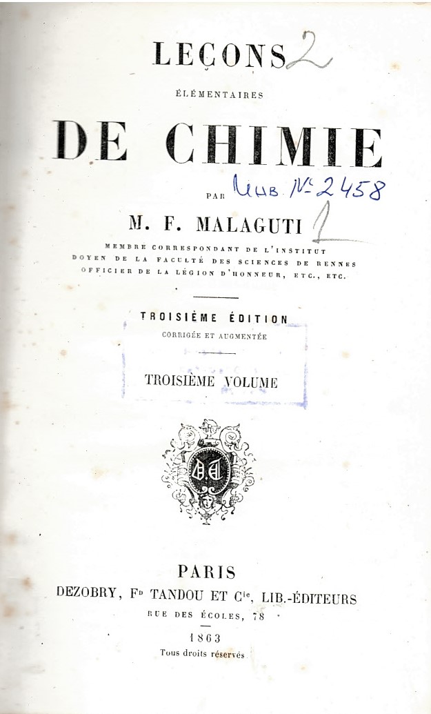  Lecons elementaires de chimie