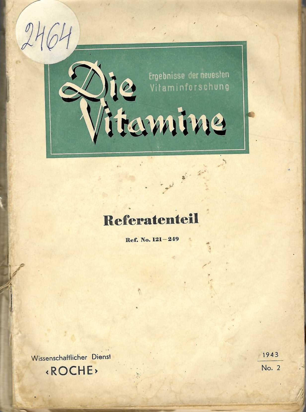  Die vitamine. Referatenteil ref. № 121 - 249