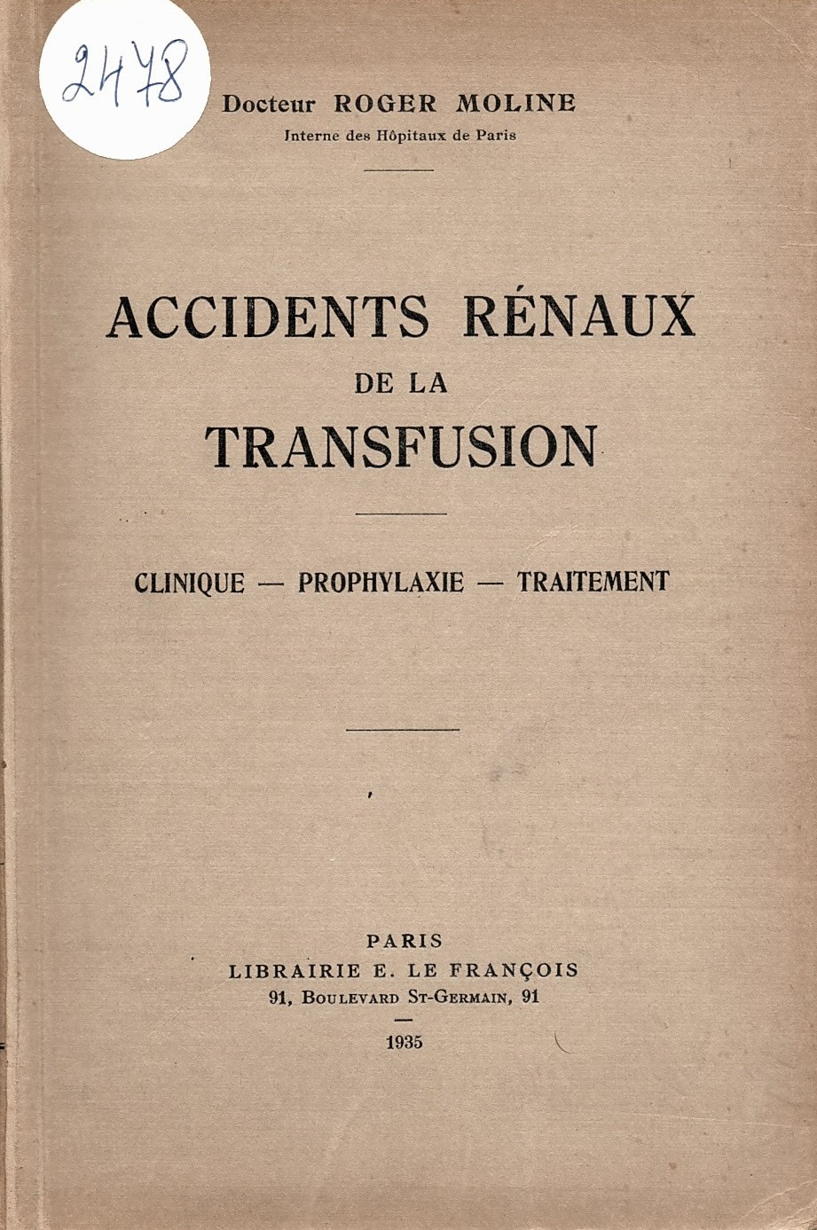  Accidente renaux de la transfusion