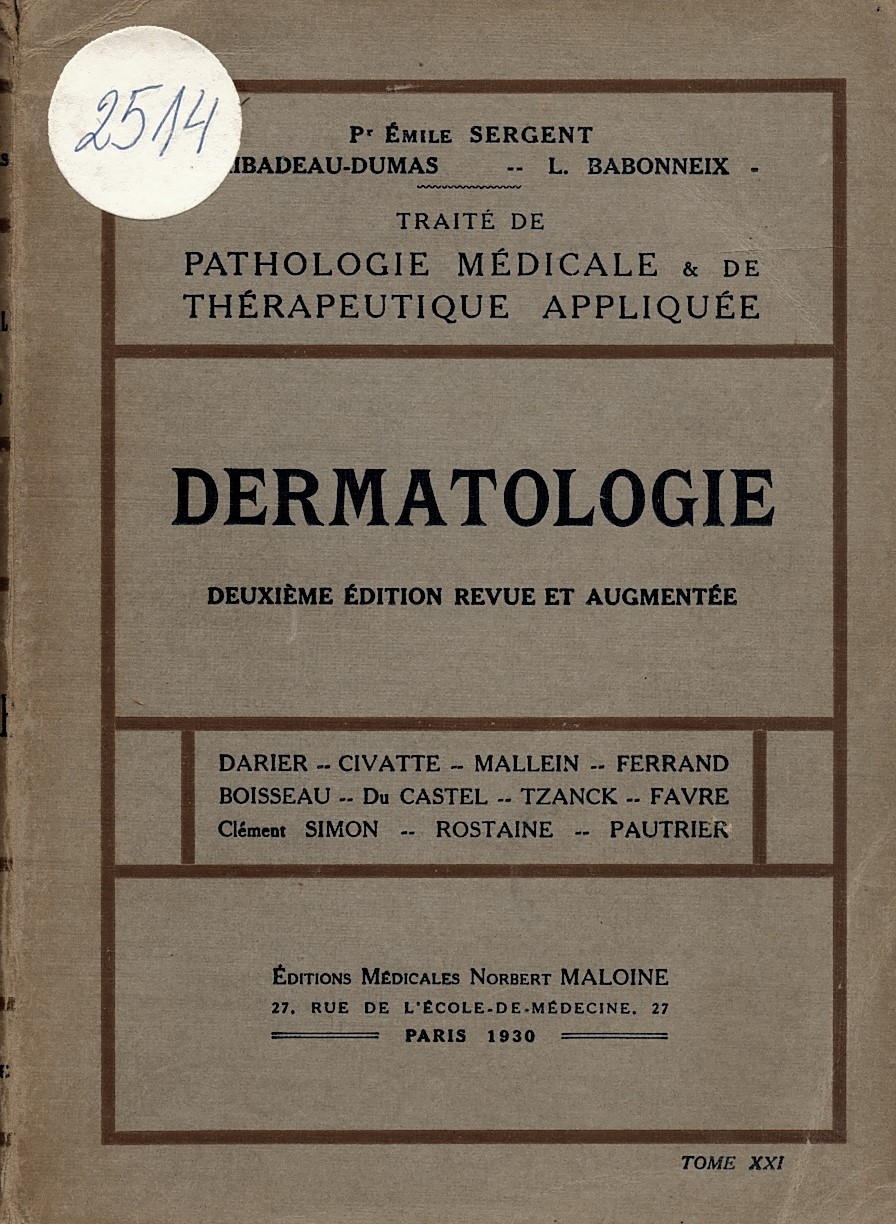  Traite de pathologie medicale & de therapeutique appliquee, tome XXI: Dermatologie