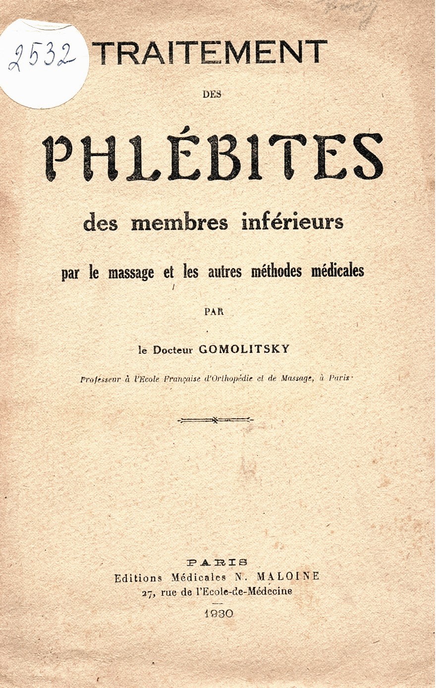  Traitement des Phlebites des membres inferieurs par le massage et les autres methodes medicales