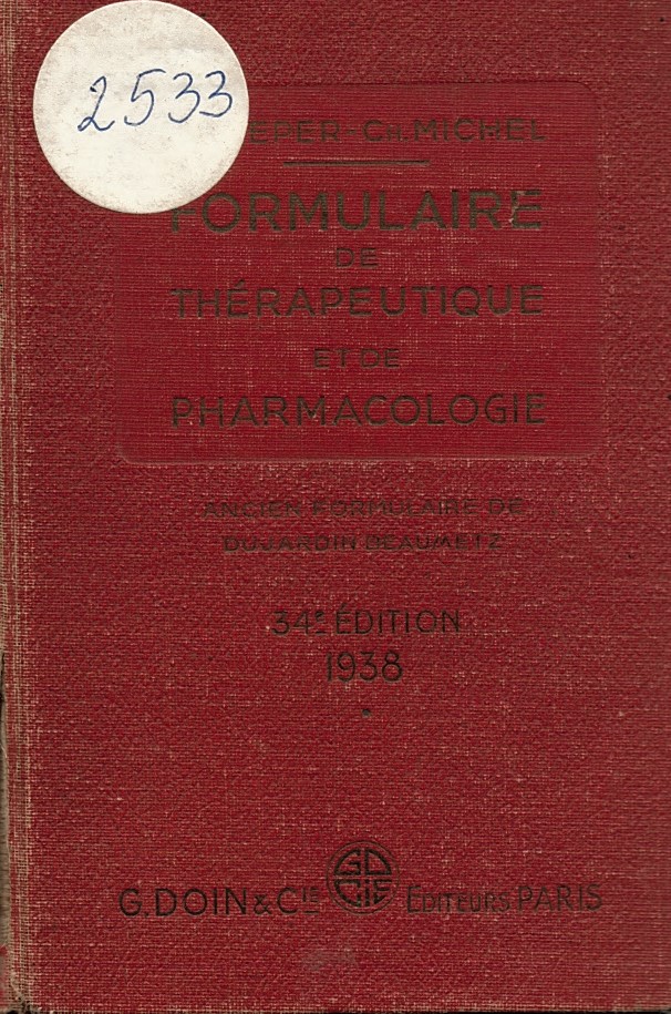   Formulaire de therapeutique et de pharmacologie