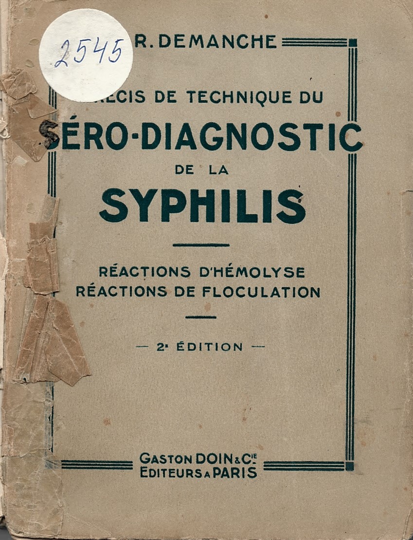  Precis de technique du Sero - diagnostic de la Syphilis