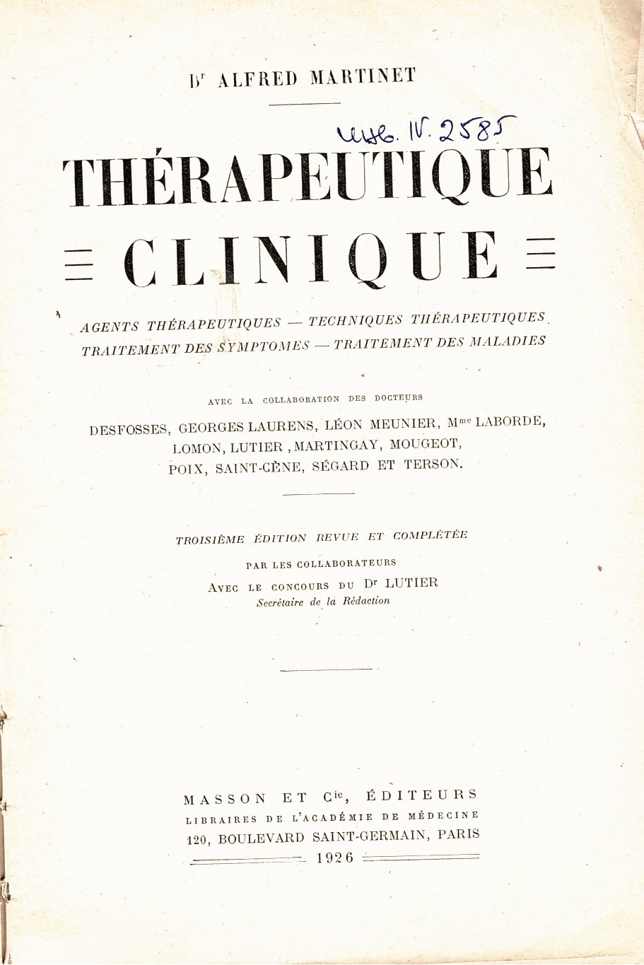  Therapeutique clinique