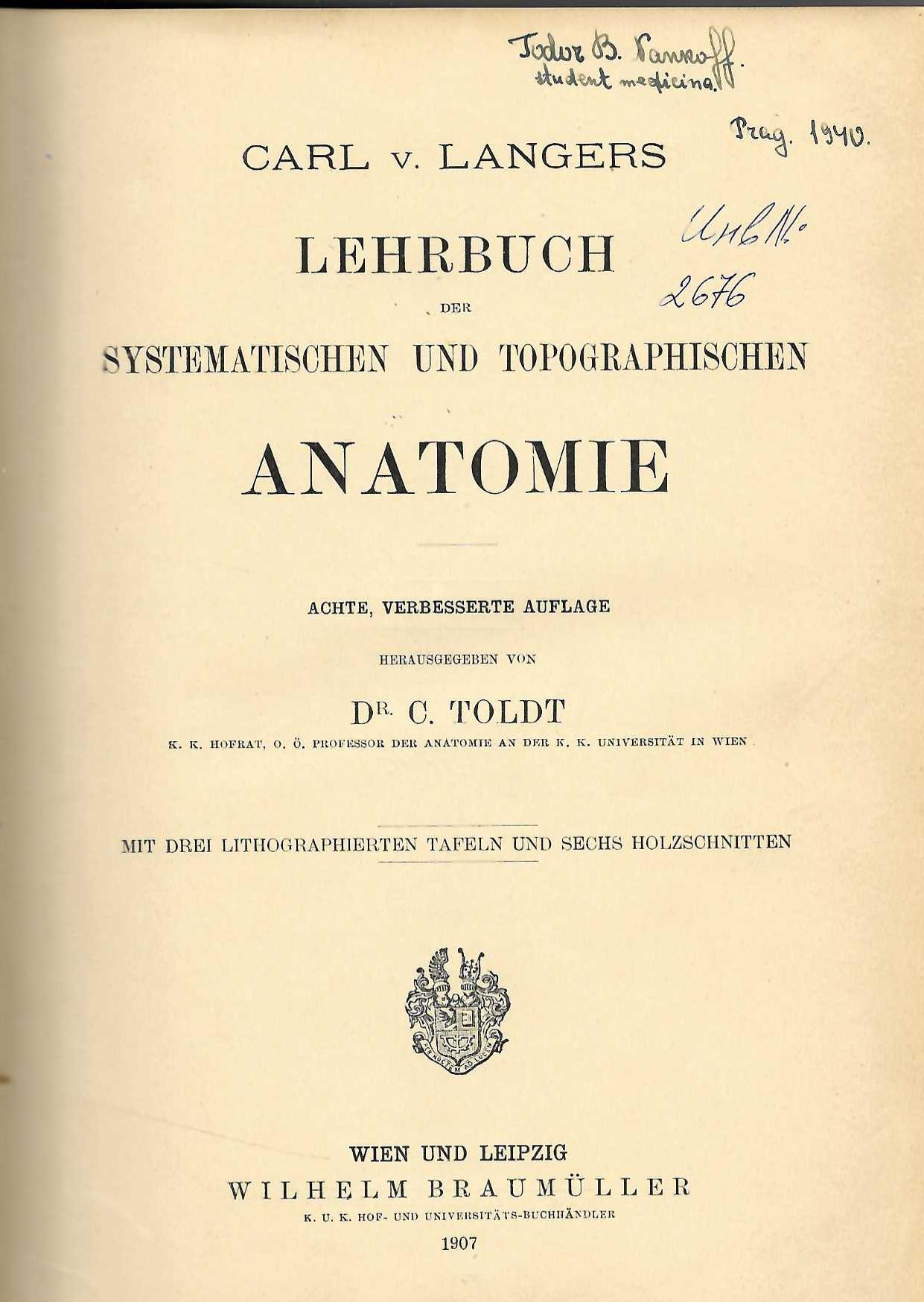 Lehrbuch des systematischen und topographischen anatomie