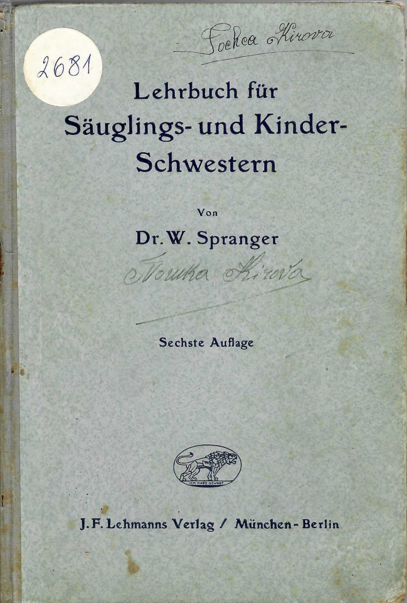   Lehrbuch fur Sauglings- und Kinder- Schwestern