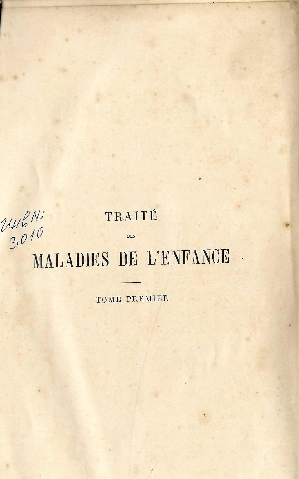  Traite des maladies de l’enfance, t. 1