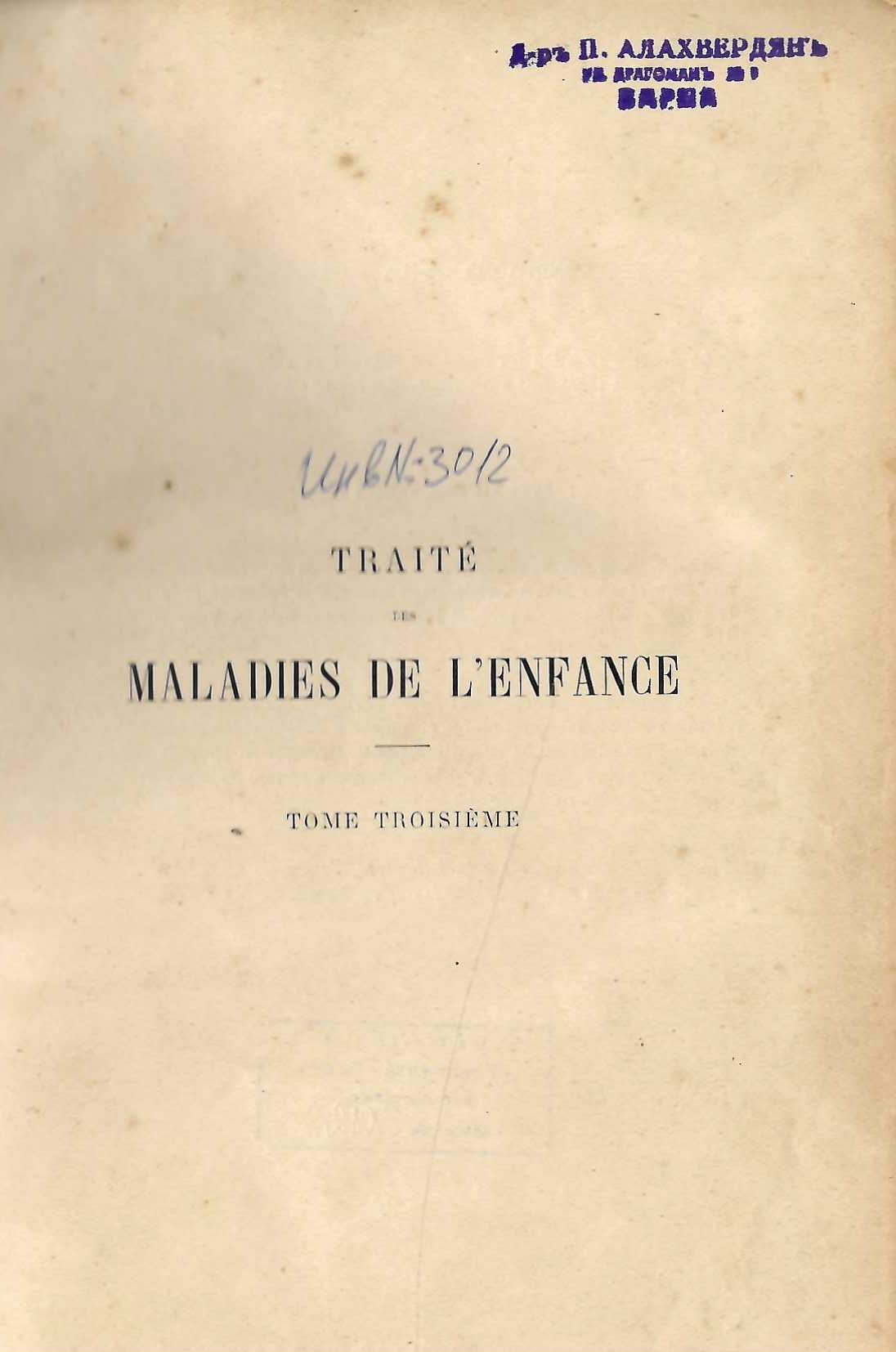  Traite des maladies de l’enfance, t. 3