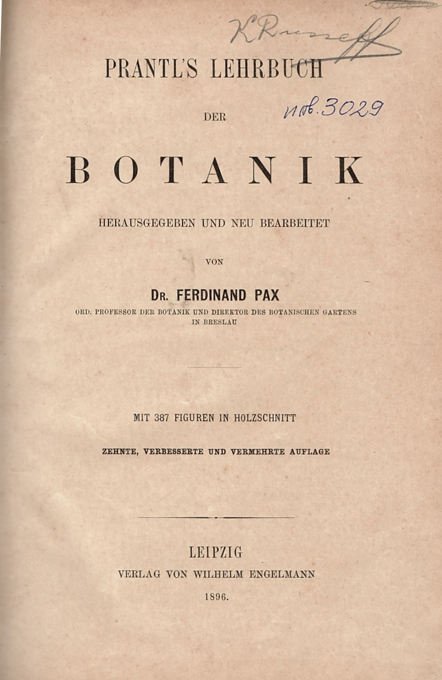  Prantl's lehrbuch der Botanik