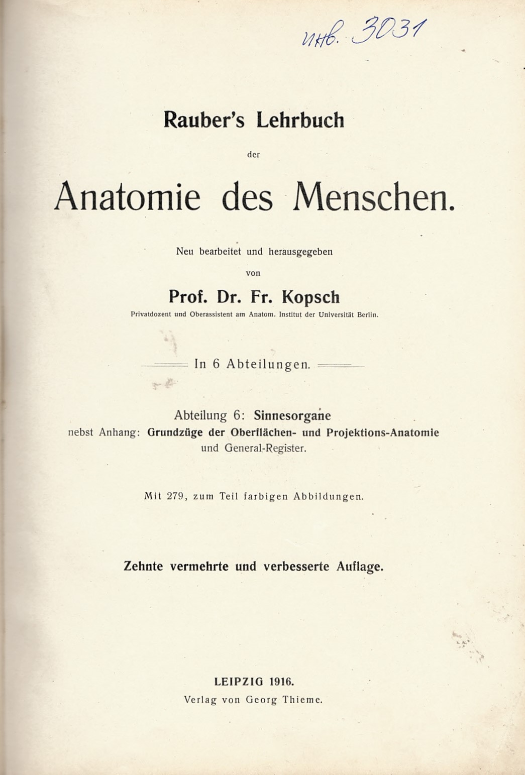  Rauber’s, Lehrbuch der Anatomie des Menschen