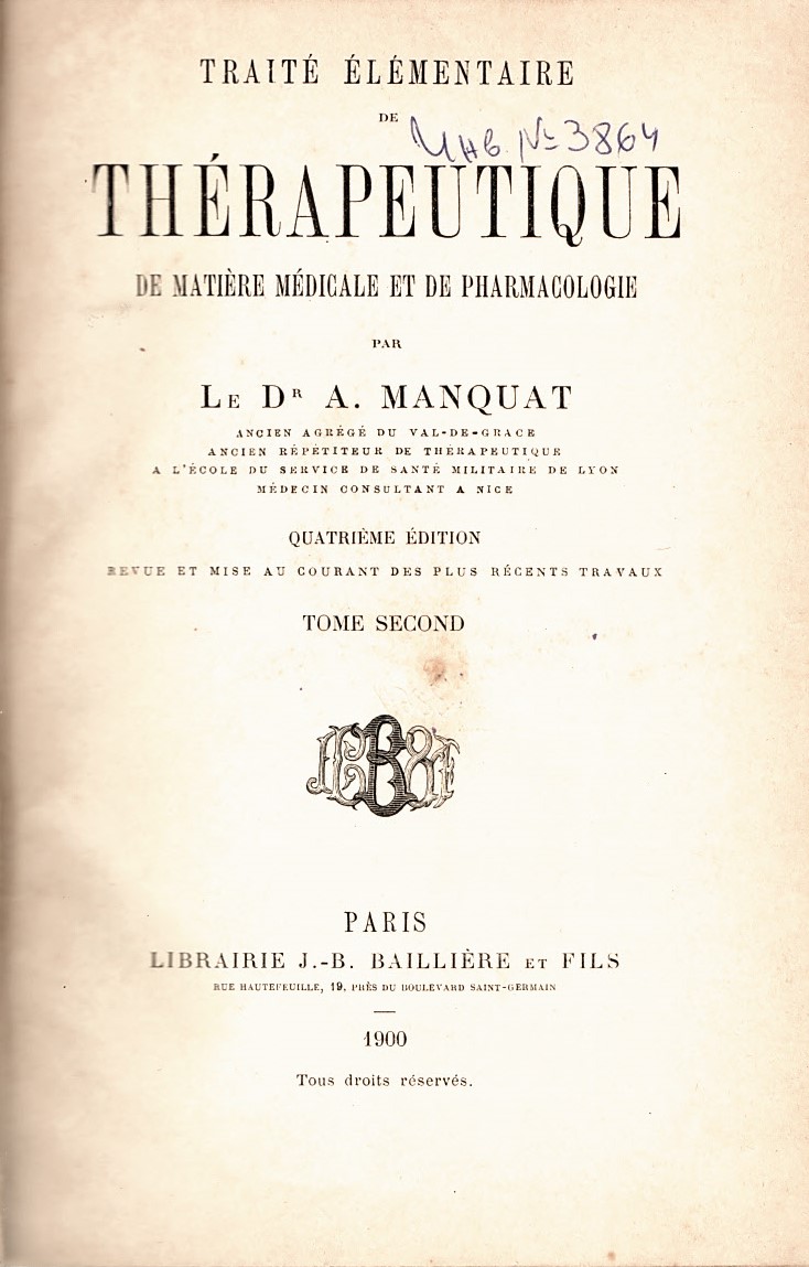  Traite elementaire de therapeutique, t. II